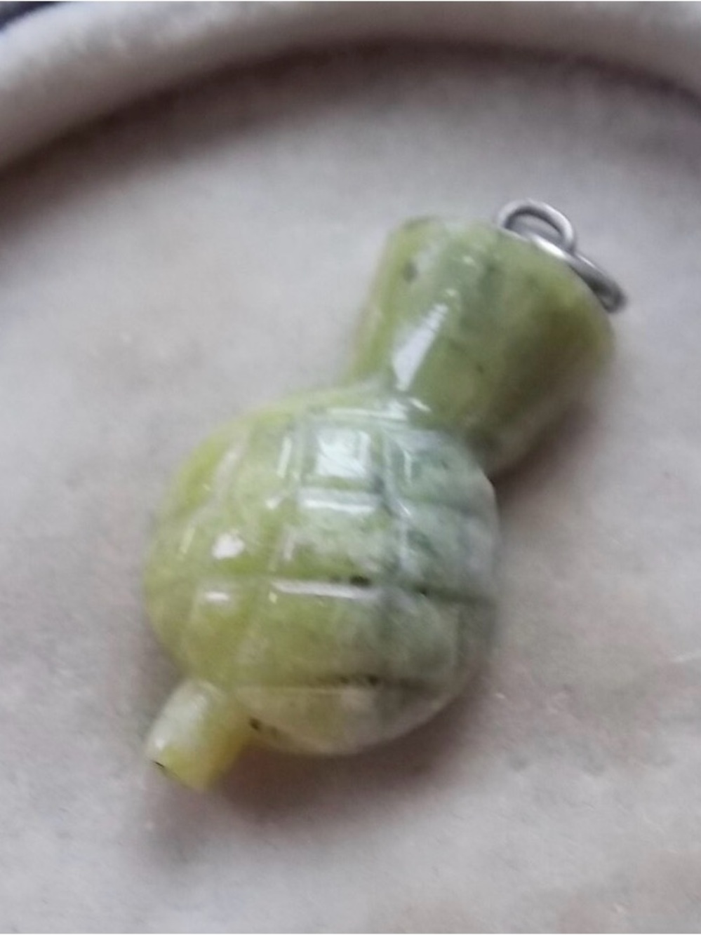 Victorian Carved Irish Connemara stone Thistle Charm